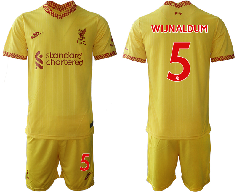 Men 2021-2022 Club Liverpool Second away yellow #5 Soccer Jersey->liverpool jersey->Soccer Club Jersey